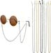 Chaîne de lunettes, 3 pièces - Chaîne de lunettes de soleil, chaîne de lunettes de lecture en métal antidérapant, bandoulière pour lunettes pour femmes et hommes, convient au sport (argent, or, noir, 76 cm de long)