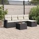 Maison Exclusive - Ensemble de meubles de jardin 6 pièces avec canapé et coussins, noir, en polyrotin