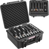 VEVOR Harde koffer met voorgesneden coating voor 6 pistolen, waterdicht en stofdicht, 491 x 434 x 211 mm, pistooletui met slot, kan met de trein, vliegtuig worden meegenomen, zwart