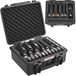 VEVOR Harde koffer met voorgesneden coating voor 6 pistolen, waterdicht en stofdicht, 491 x 434 x 211 mm, pistooletui met slot, kan met de trein, vliegtuig worden meegenomen, zwart