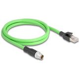 Delock M12 Netwerkkabel, patchkabel Kabel SF/UTP 5.00 m Groen Afgeschermd (dubbel) 1 stuk(s)
