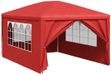 vidaXL Tente de réception 400 x 300 x 255 cm Rouge PE et acier