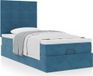 Maison Exclusive - Cadre de lit ottoman avec matelas, bleu foncé, 90x200 cm, velours