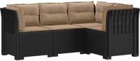 vidaXL 4-Zits Tuin Sofa met Kussens Rattan Look PP Antraciet