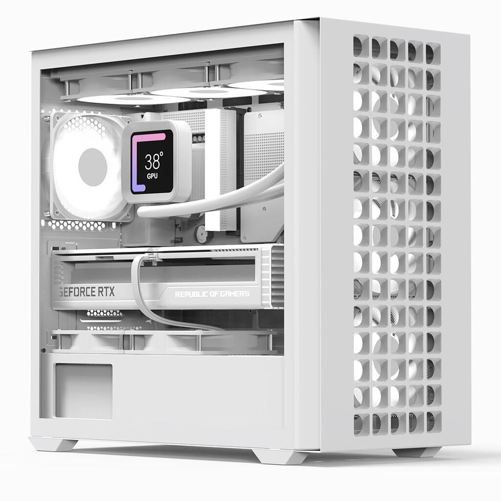 AeroCool D302A-G-WT Mini-tower PC-behuizing Zwart, Wit