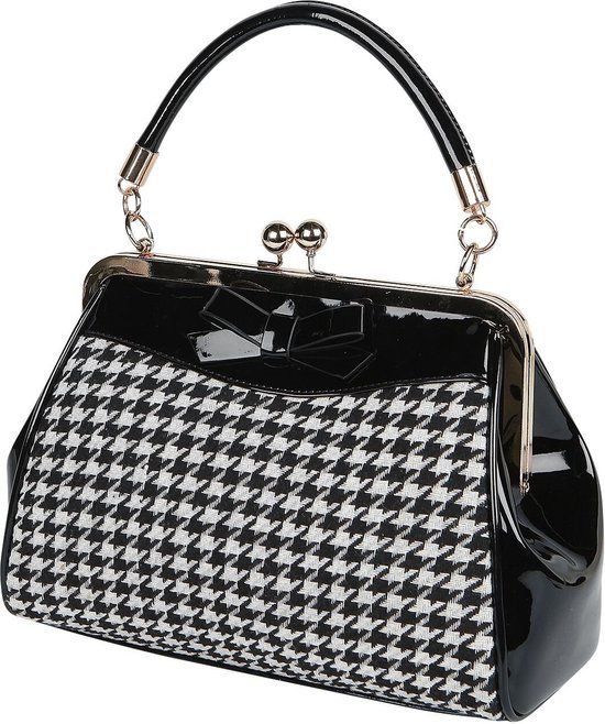 Banned Gene Dames Handtas - zwart/wit - Pied-de-poule