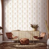 Ambiance Sticker Voorgelijmd vliesbehang - WIT GEOMETRISCH ART DECO PATROON - 1 rol van 300x60cm
