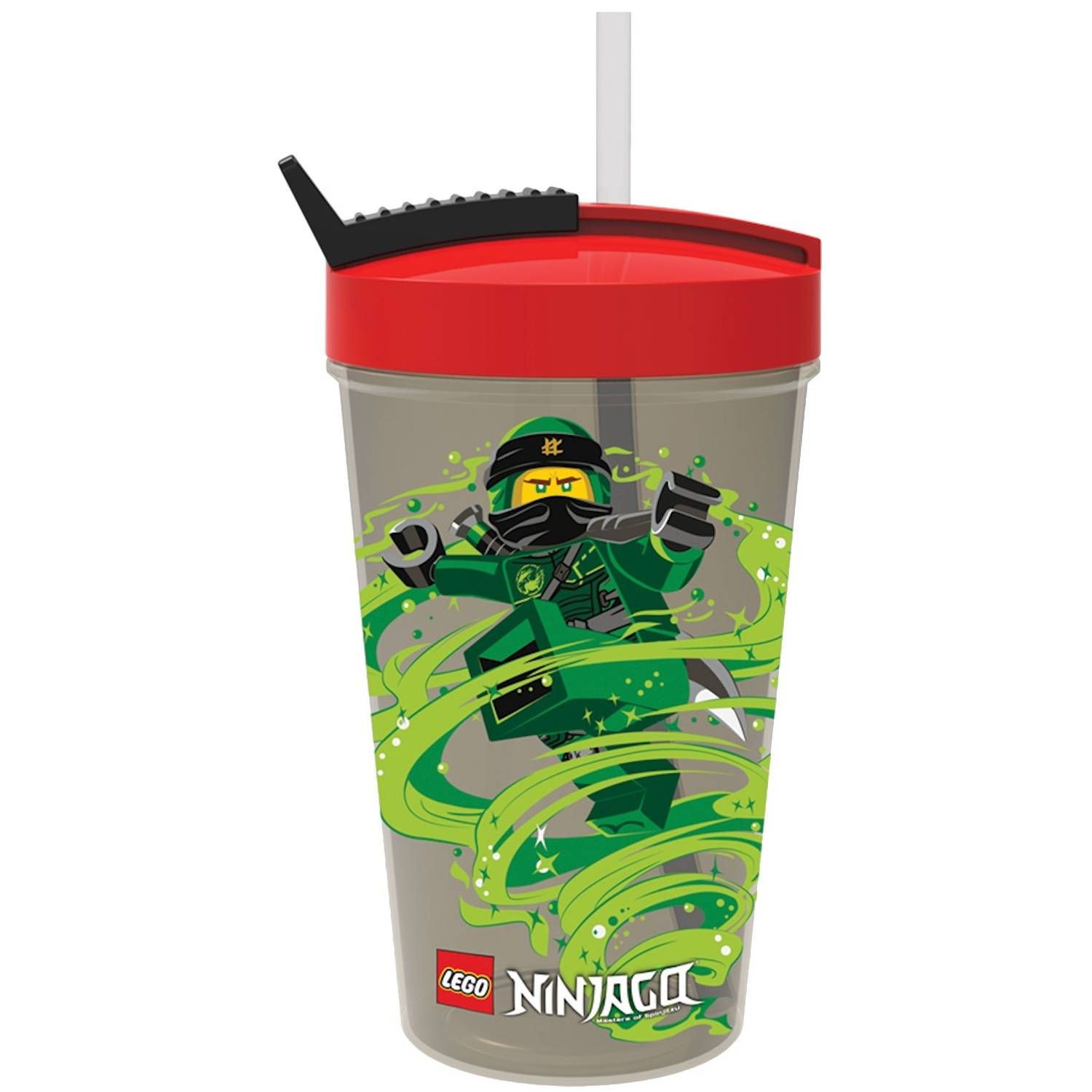 LEGO Ninjago Drinkbeker met Rietje - Groen/Rood - Kunststof