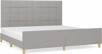 vidaXL Bedframe Stof Lichtgrijs 200x200 cm