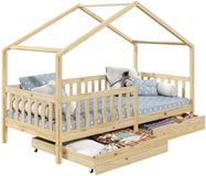 IDIMEX Huisbed ELEA, 90 x 200 cm, massief grenenhout, naturel