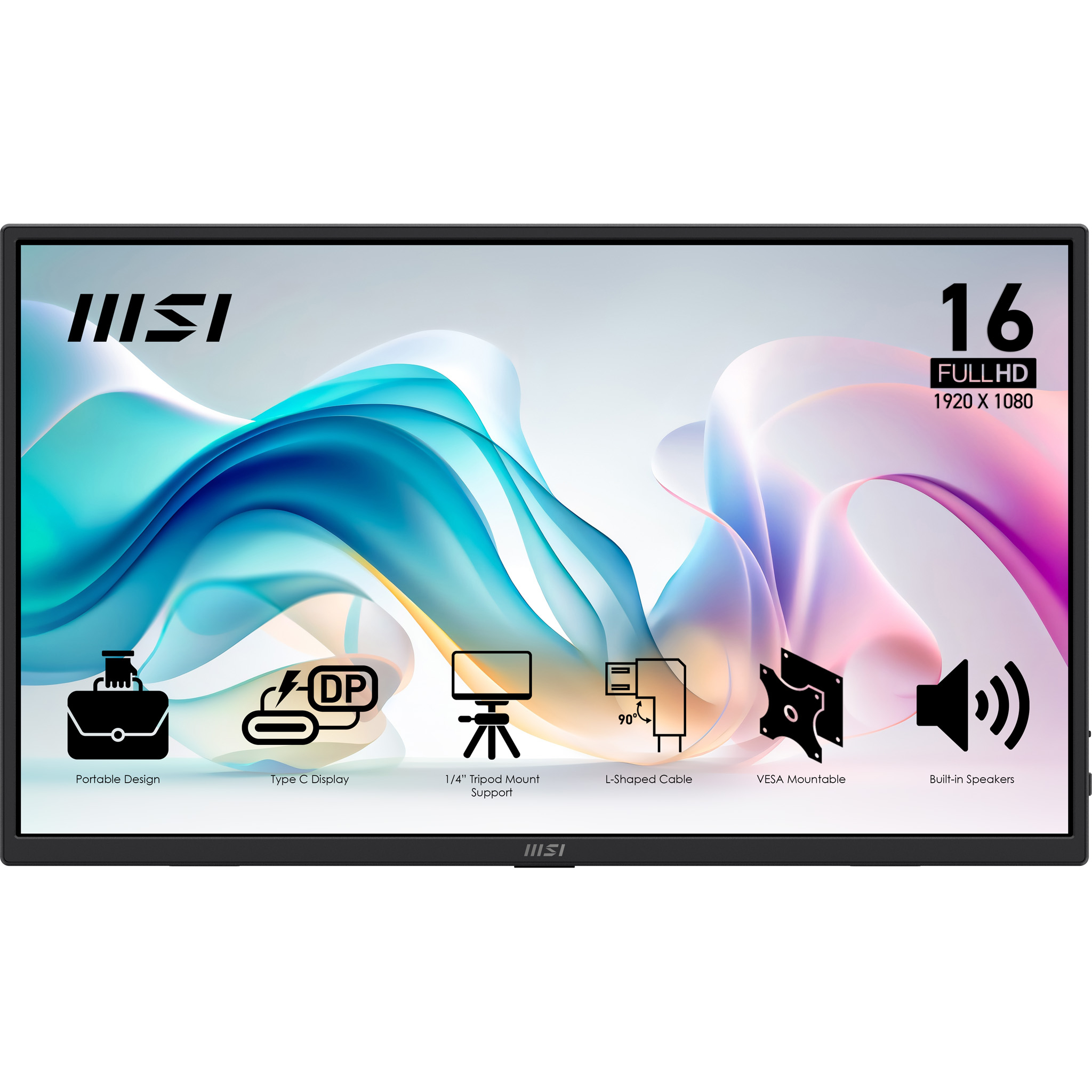 MSI PRO MP165 E6 - 15.6" Full HD Portable Monitor - Black