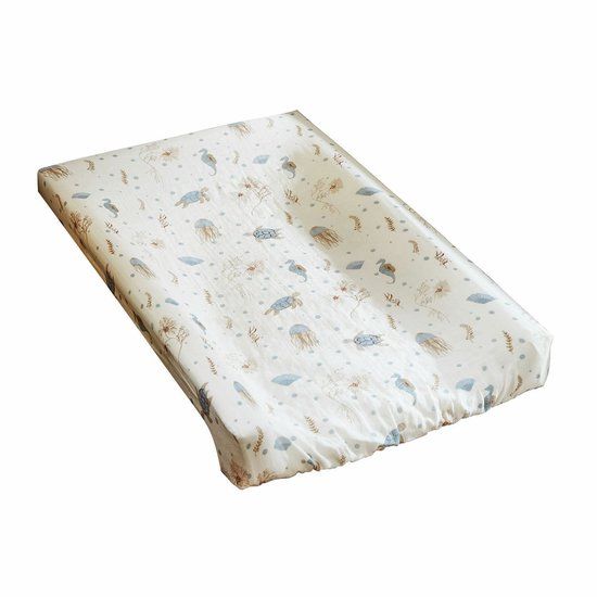 LOBERON Hoes voor aankleedkussen Tinkertop blauw/beige