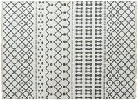 DKD Home Decor Tapijt Wit Polyester Katoen Donker Grijs 120 x 180 x 1 cm