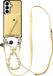AVY Étui en cuir pour Samsung Galaxy S26 | Avec cordon et porte-cartes | Compatible MagSafe | Croco Jaune