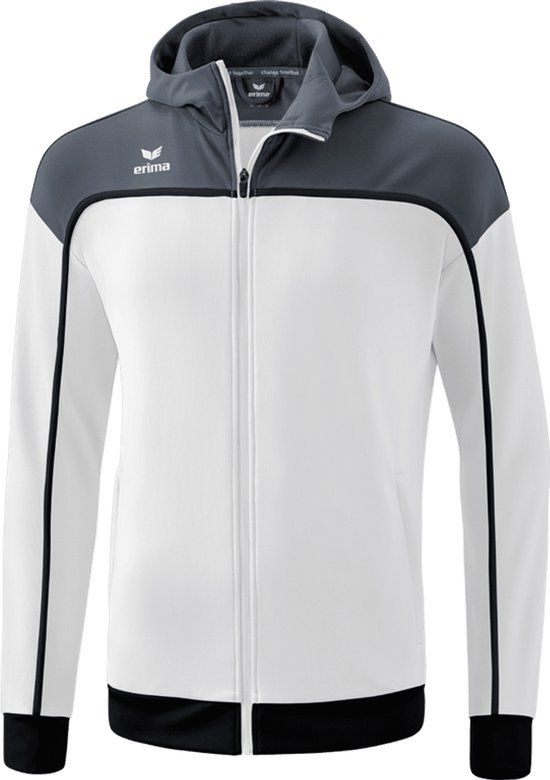 Erima Change Trainingsjack Met Capuchon Heren - Wit / Slate Grey / Zwart - Maat: 3XL