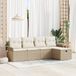 vidaXL Tuinbank Set Beige en Crème Polyrattan