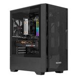 Nuwo Gigan BK200 PC-behuizing Gaming Micro-ATX Mini-ITX | Mini Tower Front Mesh Airflow | Panorama gehard glas | 120 mm ventilator vooraf geïnstalleerd