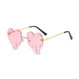 CHPN Hartjesbril - Roze bril - Hartshaped sunglasses - Druipend hart - Goudkleurig montuur