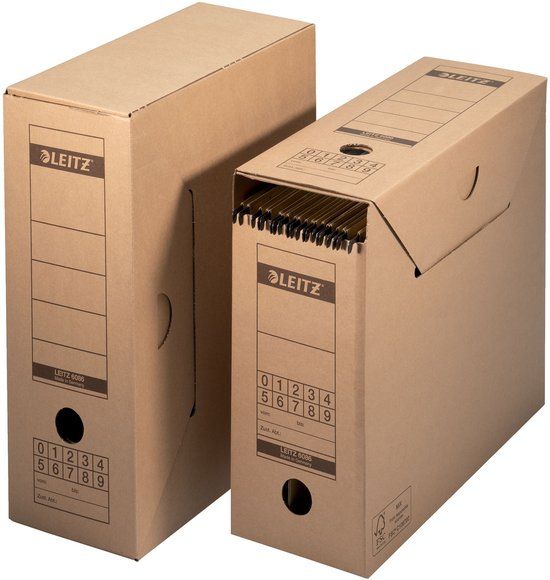 Leitz Archiefdozen Premium 6086 - FSC gerecycled karton - rug 120 mm - bruin - 10 stuks