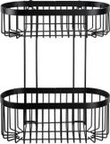 Wenko Doucherek ovaal 2-laags Classic Plus Black mat zwart 33x27cm