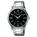 Casio Montre Homme Analogique Acier Argenté/Noir 40mm
