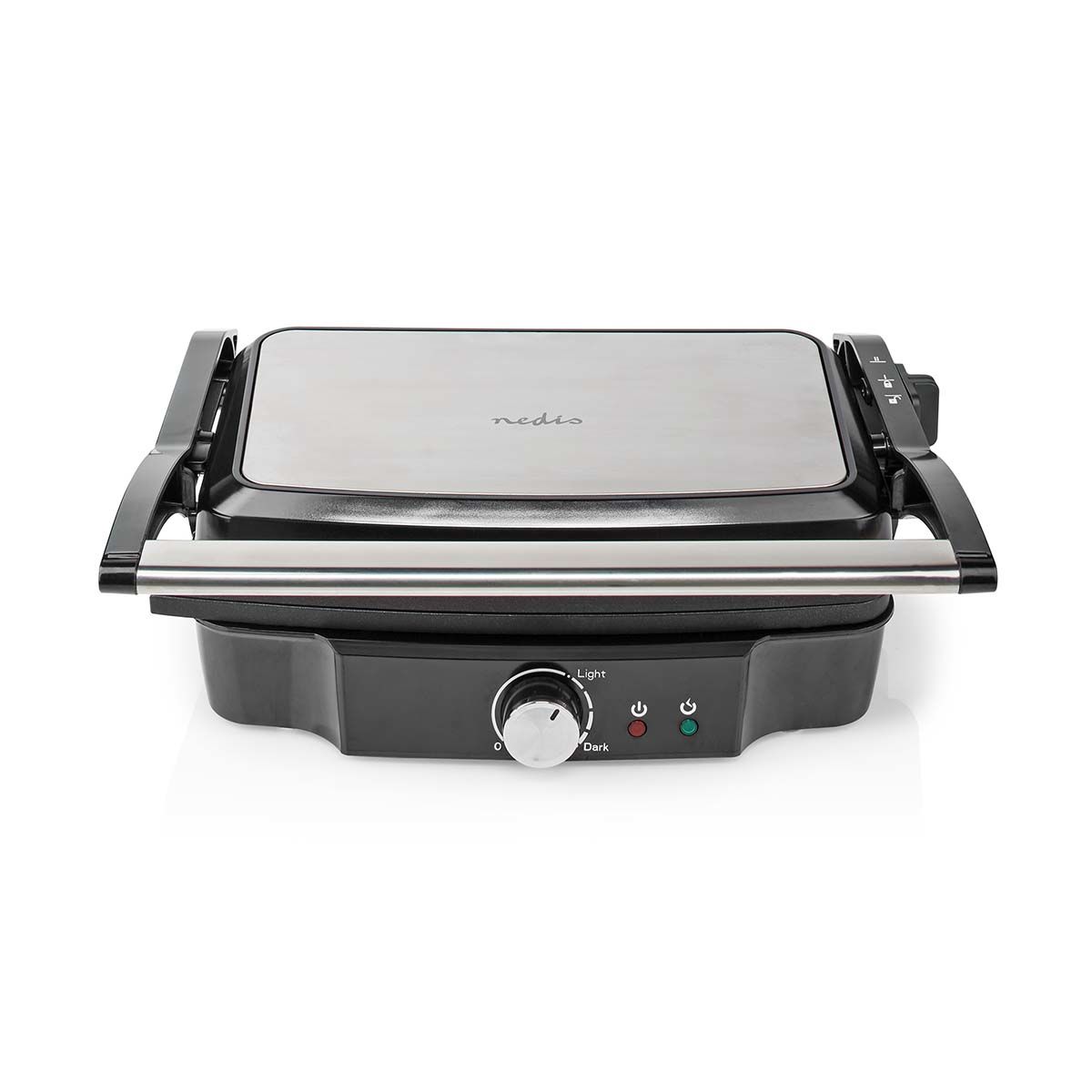 Nedis Contactgrill - 1500W - Zwart/Zilver - 27.8 x 17 cm - Regelbare temperatuur