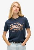 Superdry Metallic T-shirt met logo en relaxte pasvorm - Dames - T-shirts
