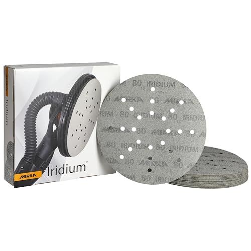 Mirka Iridium Ø 225mm, Klittenband, Korrel 80/25 stuks, voor droogbouwschuurmachines, schuren van plamuur, grondverf, hout