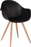 LABEL51 Eetkamerstoel Parma - Zwart - PP - Naturel Houtlook Frame