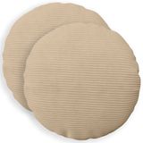 vidaXL Kussensloop 2 pcs HEERLEN Taupe Ø 50 cm corduroy