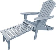 AXI Alexa Adirondack Stoel Grijs – Met Voetenbank - Houten loungestoel met armleuningen – Opklapbaar - Hoge rugleuning - Tuinstoel – 147 x 78,5 x 89 cm – FSC 100% Hemlockhout