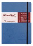 Clairefontaine 793464C Nomaddict (ex Age Bag) Genaaid Notitieboek Elastiek My.Essential Blauw - A5 14,8x21 cm - 192 Pagina's Genummerd Gelijnd - Ivoorkleurig Papier 90 g - Omslag Karton