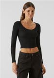 Urban Classics Biologische geribde jersey Dames Shirt met lange mouwen - 3XL