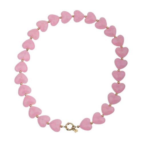 By Jam Gioielli Jam Gioielli kralenketting met hartjes roze