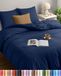 TRANKIELO® Housse de couette 240x260 cm - 2 taies d'oreiller 65x65 cm - Microfibre - Marine