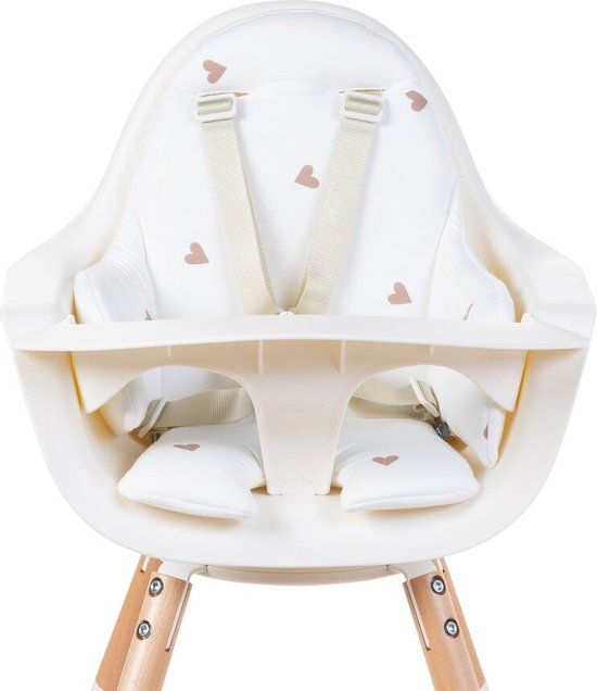 Childhome Evolu Stoelverkleiner - Jersey - Hearts - Wit