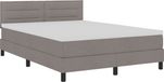 vidaXL Boxspring Bed met Hoofdeinde Taupe 160 x 200 cm Stof