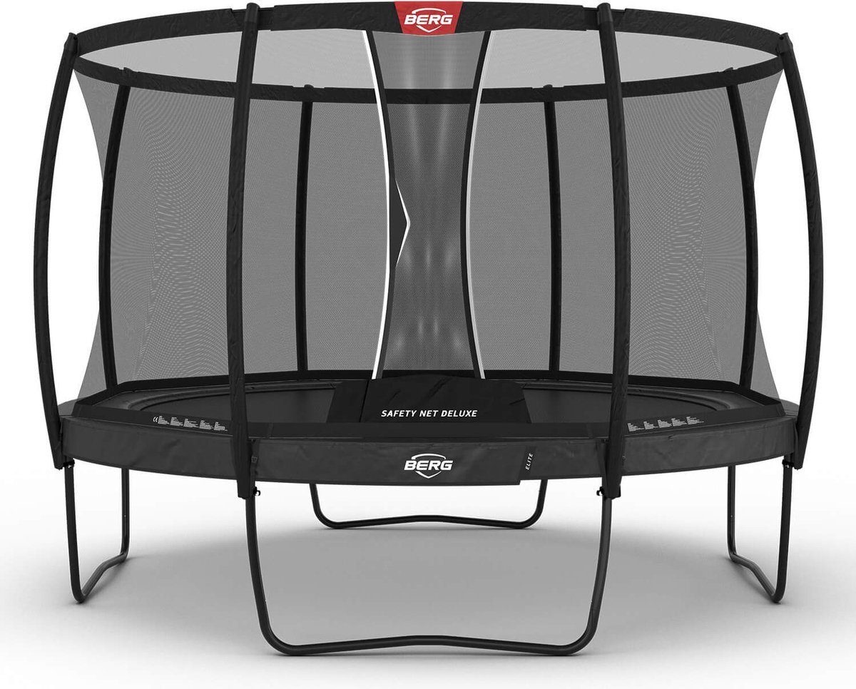 Berg Trampoline Rond Elite Regular Grijs 380 cm met veiligheidsnet deluxe