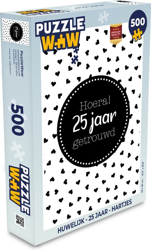 MuchoWow Puzzel Spreuken - Hoera! 25 jaar getrouwd - Quotes - Huwelijk - Legpuzzel - Puzzel 500 stukjes