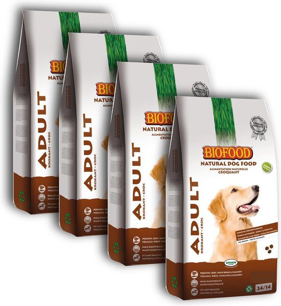 BIOFOOD 4x Krokant Hondenvoer 3 kg