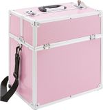 AREBOS Cosmeticakoffer | 26L | incl. draagriem | 13 vakken | aluminium | incl. slot & sleutel | uitklapbare etages | individuele indeling door 8 scheidingswanden | 39 x 36 x 23 cm | roze