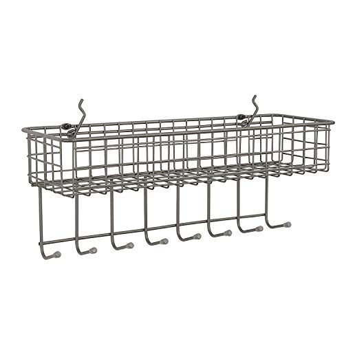 Spectrum Diversified Pegboard Rack Basket & Hook Station - 16" - Industrial Grey