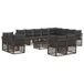 vidaXL Tuinbank - Set - 13 - st - Grijs - poly - rattan