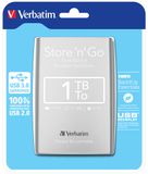 Verbatim Store 'n' Go 1TB 2.5" USB 3.0 Portable Hard Drive - Silver
