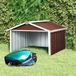 Merkloos Robotmaaier Garage - 92 x 97 x 63 cm - Bruin Hout-look - Gegalvaniseerd Staal - Weerbestendige Overkapping - Universele Grasmaaier Bescherming - Onderhoudsvrij