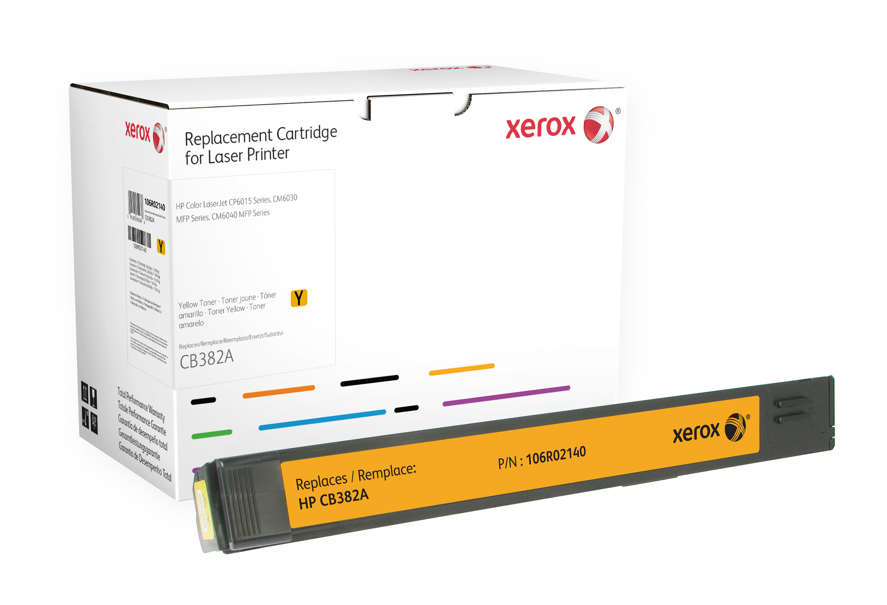 Xerox Gele toner cartridge. Gelijk aan HP CB382A. Compatibel met HP Colour LaserJet CM6030 MFP, Colour LaserJet CP6015