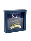 Decoratieve spaarpot 'Voor onze kleine grote droom', frame nachtblauw met maan, 16x16cm