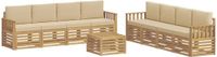 vidaXL - Bank loungeset - Polyester - Wit en Beige - 8 zitplekken
