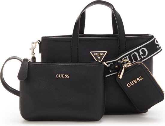 Guess Latona Mini Tote Dames Handtas - Zwart - One Size