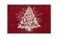 Excelsa vrolijke kerstmat, kokosvezel, rood, 40 x 60 cm
